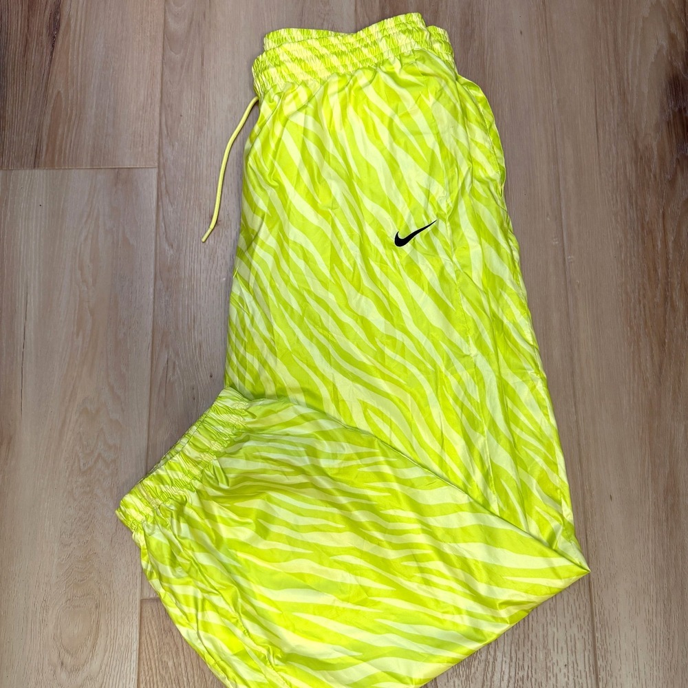 Nike Track Pants Womens Size L Neon Zebra Print Athletic